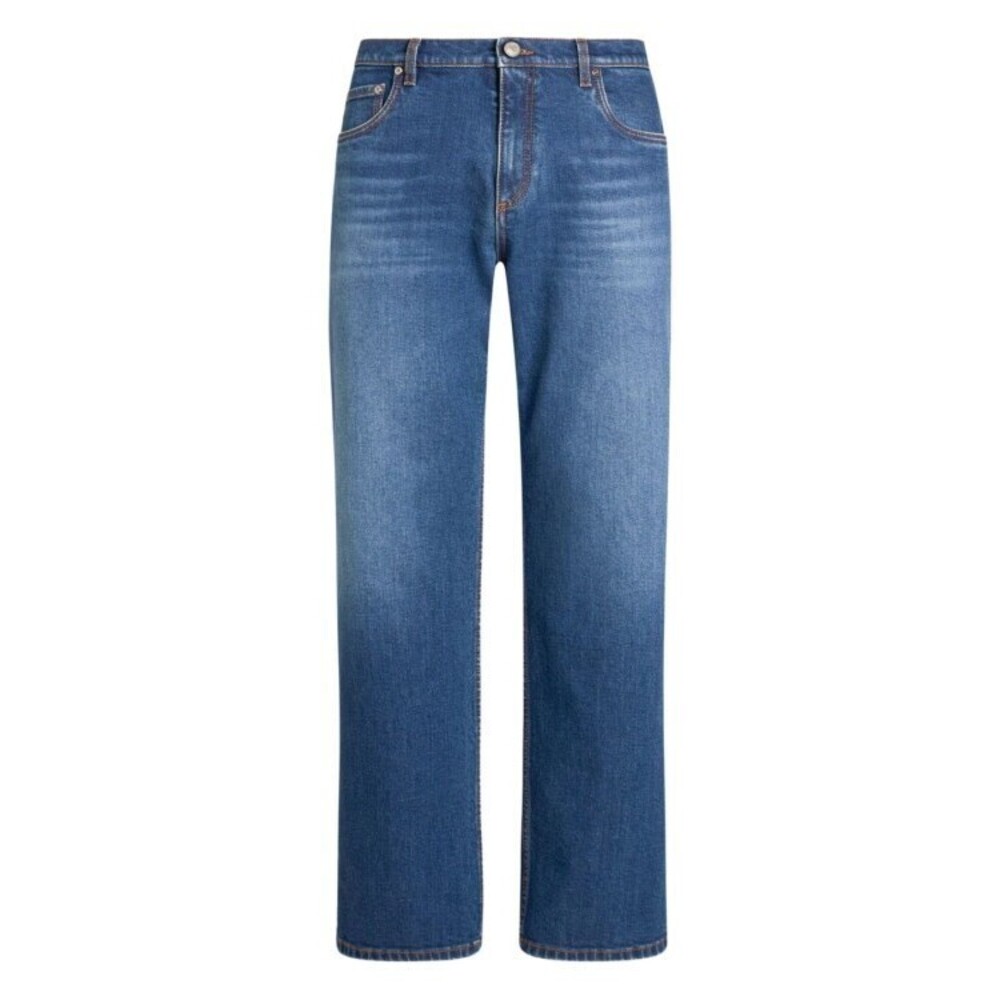 Etro Mid-Rise Straight-Leg Denim Jeans With Logo Detail - NWT